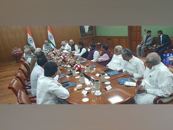 Rajya Sabha Chairman Jagdeep Dhankhar meets MPs of nine parties (Photo:ANI)