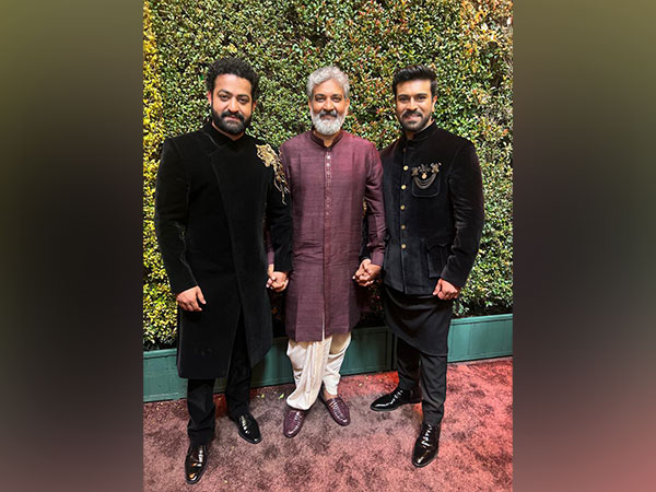 Jr NTR, SS Rajamouli, Ram Charan (Image source: Twitter)