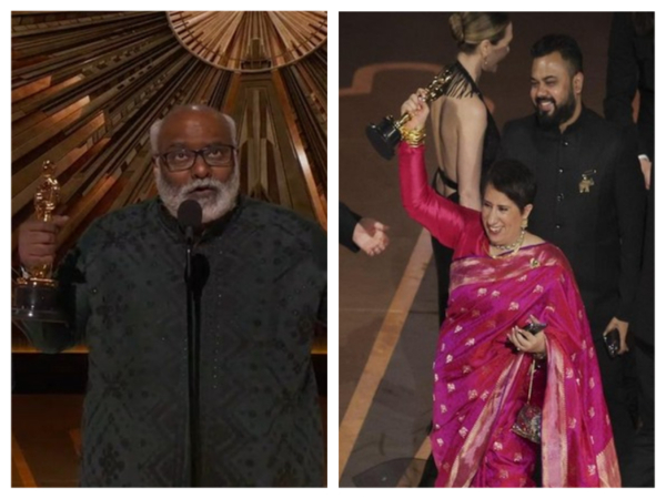 MM Keeravani, Guneet Monga (Image Source: Twitter)