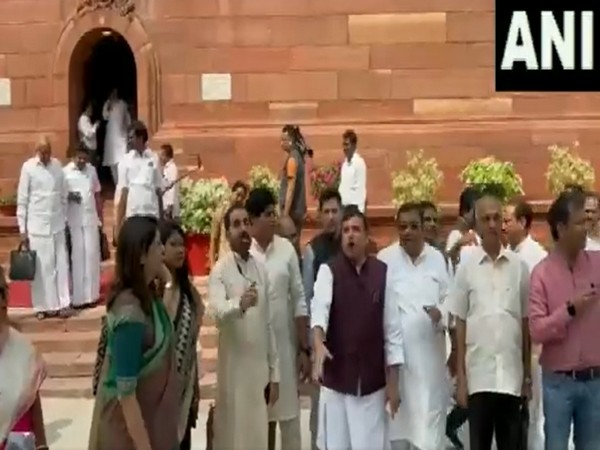 Visual from the protest (Photo/ANI) 