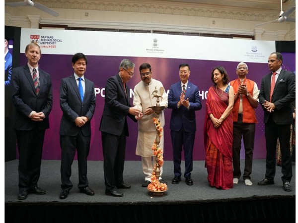 Union Minister of Education Dharmendra Pradhan and Singapore's Minister for Trade and Industry Gan Kim Yong launch Hackathon competition (Image Credit: NTU, AICTE)