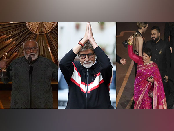 MM Keeravani, Amitabh Bachchan, Guneet Monga (Image source: Twitter)