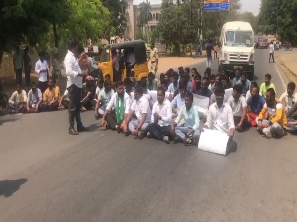 Visuals from the protest site. (Photo/ANI)