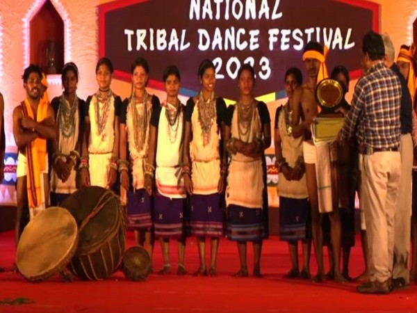 National Tribal Dance Festival 2023 being organized in Odisha's Bhubaneswar. (Photo/ANI)