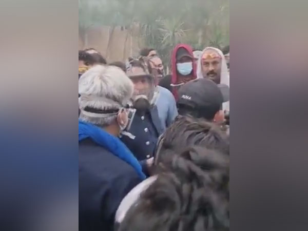 Imran Khan in a mask meting with PTI workers. (Photo Credit - Twitter/PTI)