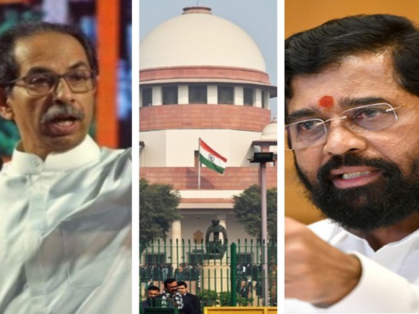 (From Left) Uddhav Thackeray, Supreme Court, Eknath Shinde (File photo/ANI)