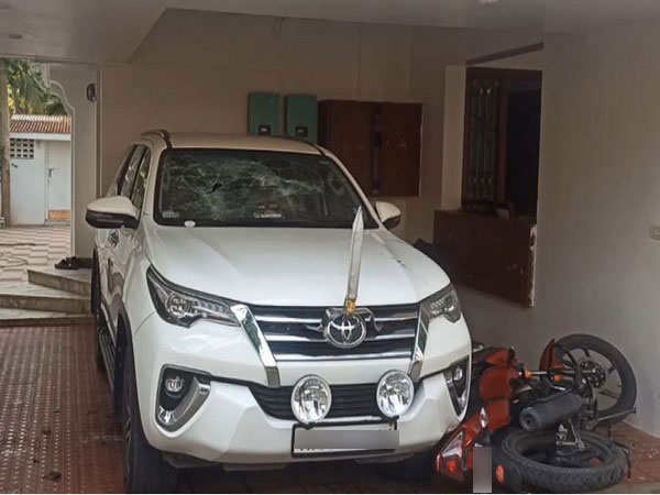 A visual of the minister's residence after the alleged vandalism. (Photo/ANI)