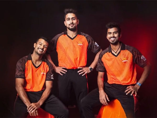 Mayank Agarwal, Umran Malik and Washington Sundar (from L to R). (Photo- SRH Twitter)