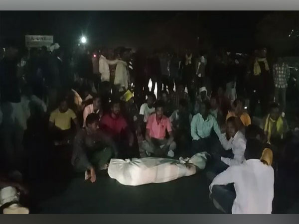 Visuals from the protest (Photo/ANI)