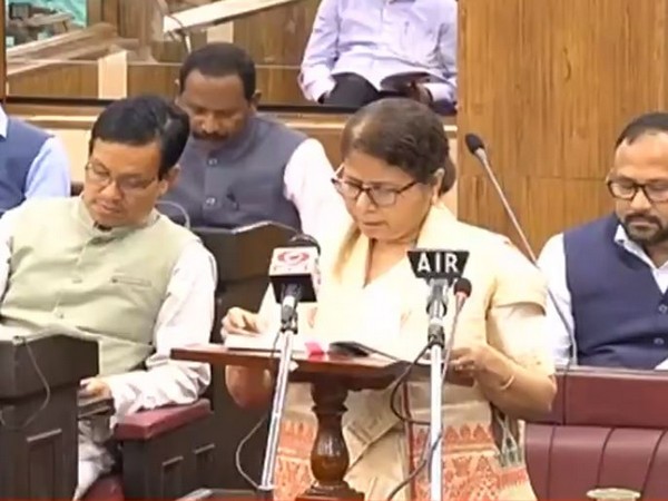 Assam Finance Minister Ajanta Neog presenting state budget (Photo credit- Assam CM twitter handle @himantabiswa )