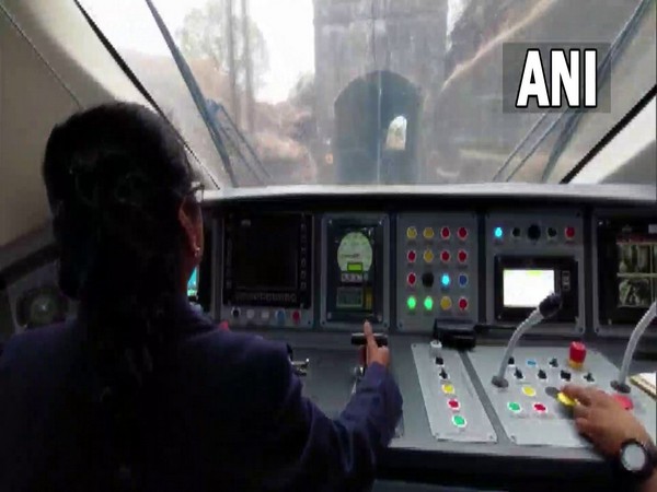 Surekha Yadav operating Vande Bharat express. (Photo/ANI)