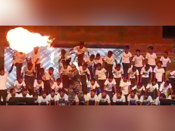 Visuals from the fire act where the children are seen performing during the annual day event (ANI/photo)