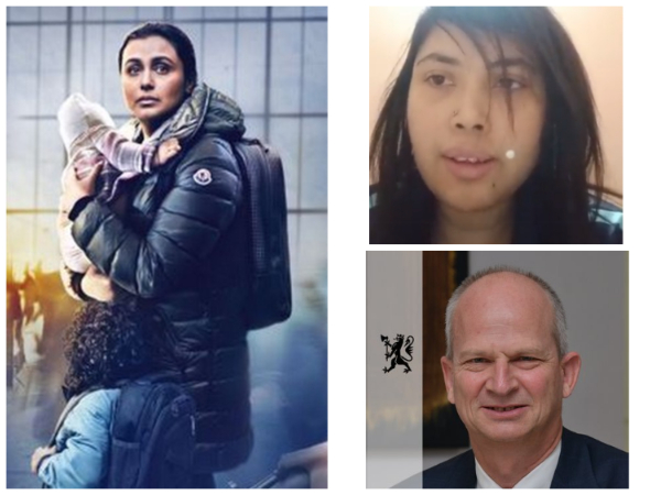 Mrs Chatterjee Vs Norway poster, Sagarika Chakraborty, Norwegian Ambassador to India Hans Jacob Frydenlund (Image Source: Twitter)