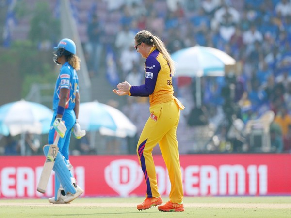 Sophie Ecclestone's spell started MI's downfall in the inning. (Photo- WPL Twitter)