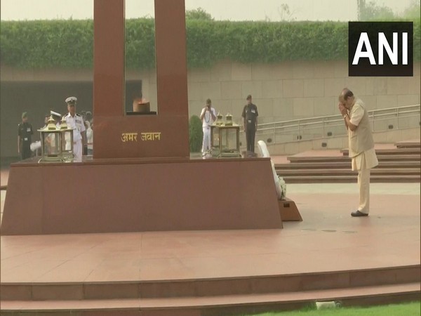 Assam Chief Minister Himanta Biswa Sarma pays homage to soldiers (ANI)
