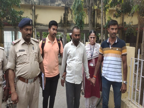 The police with the arrested man (Upendra Sahni). (Photo/ANI)