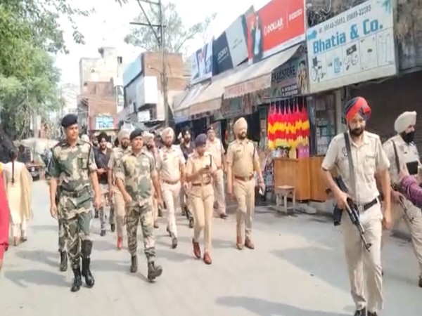 Batala police take out a flag March in view of the action against fugitive Amritpal Singh (Photo/ANI)