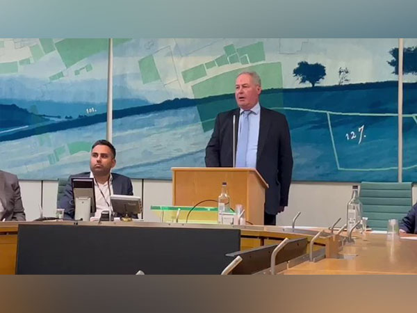 UK MP Bob Blackman at an all parliamentary meeting in the UK. 