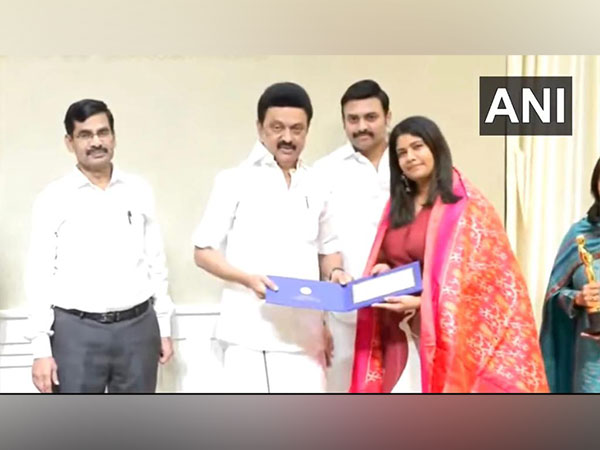 Tamil Nadu CM Stalin with Kartiki Gonsalves. (Image Source: ANI Photos)