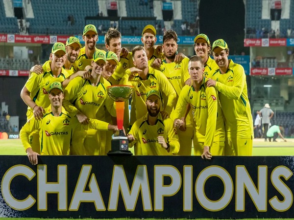 Australian team posing with the trophy. (Photo- BCCI)