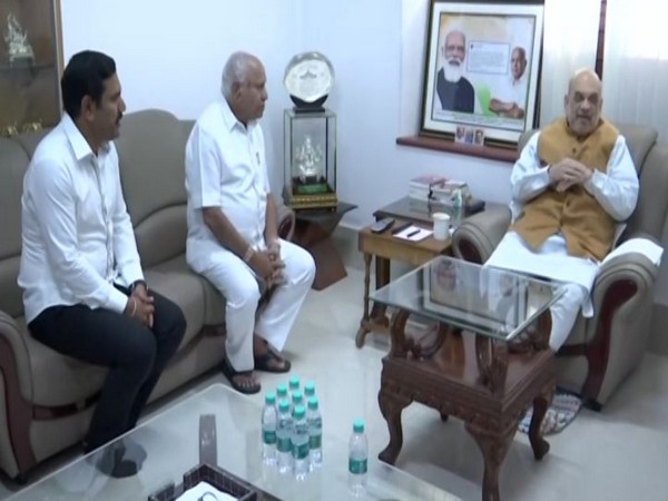 Amit Shah meets former Karnataka CM BS Yediyurappa (Photo/ANI)