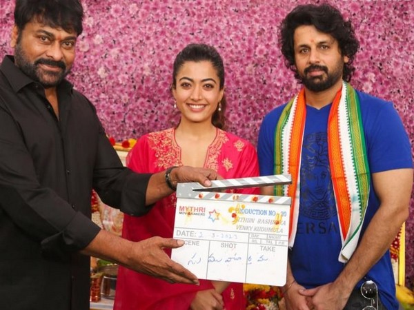 Rashmika Mandanna with Chiranjeevi and Nithiin (Image source: Instagram)