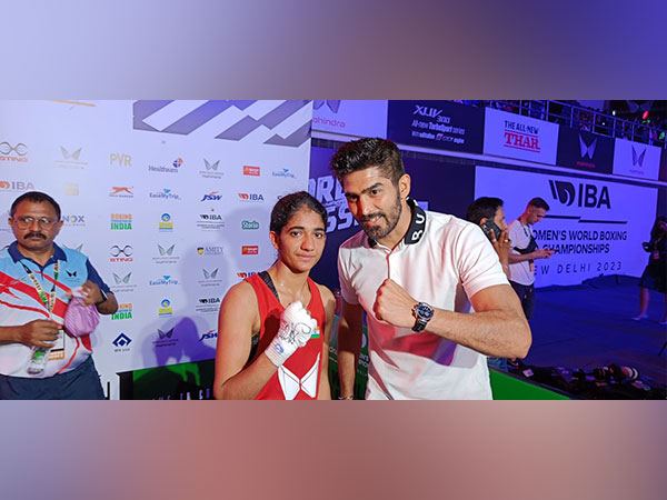 World Champion Nitu Ghanghas with Olympic medallist Vijender (Image: BFI)