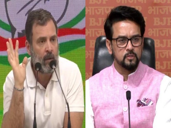 Congress leader Rahul Gandhi (left) and Union Minister Anurag Thakur (right). (Photo/ANI)