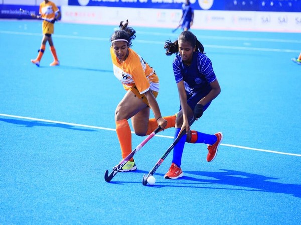 Players in action during 1st Hockey India Junior Women Zonal Championship 2023 (Image: HI)