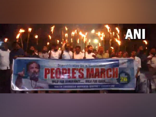 Visuals from the protest march (Photo/ANI)