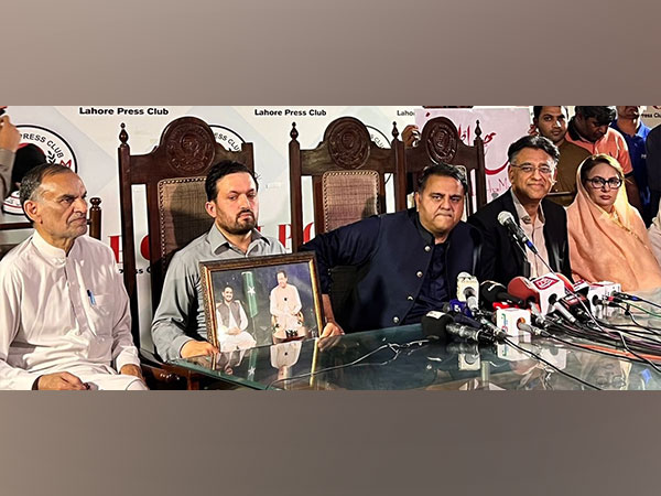 PTI leader Fawad Chaudhry at a press conference in Lahore. (Photo/ Twitter: PTI