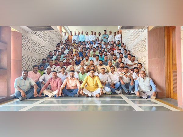 BJP MP Satish Kumar Gautam with visitors from his constituency in Parliament (Picture Courtesy: Satish Kaushik's Twitter Handle)