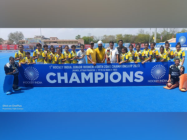 Hockey Haryana after being crowned champion of HI Junior Women Zonal Championships 2023 (Image: HI)