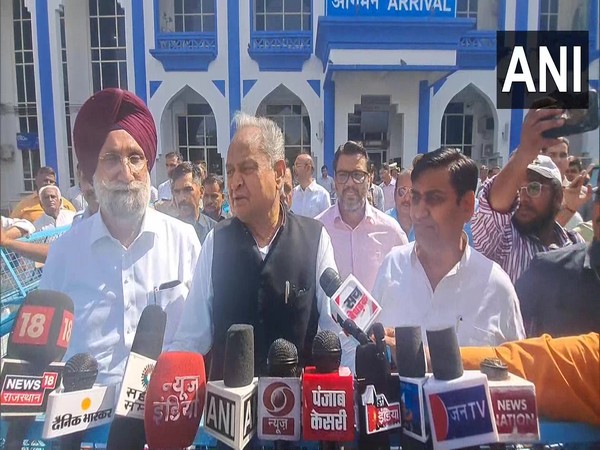 CM Ashok Gehlot interacting with media in Jodhpur (Photo\ANI)