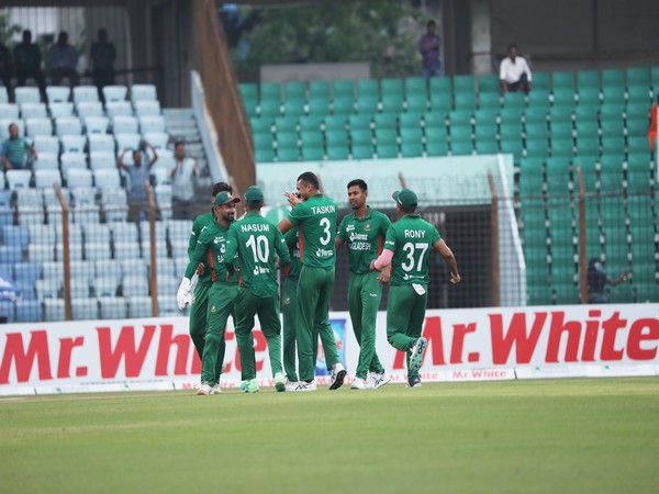 Bangladesh team celebrating a wicket. (Photo- BCB Twitter)