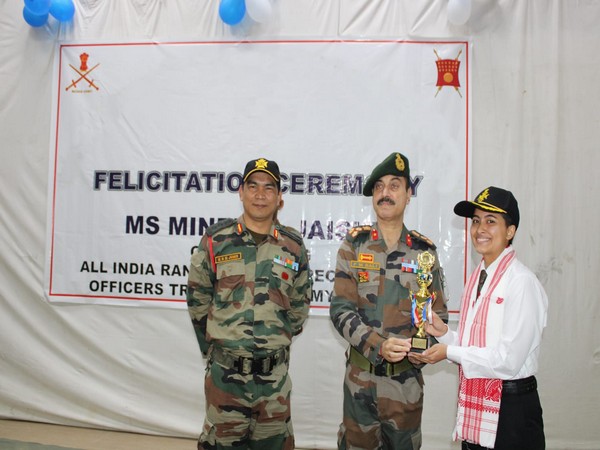 Spear Corps Warriors felicitates Minerva Jaishy. (Photo/ANI)