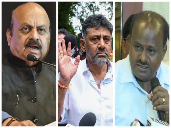 Karnataka Chief Minister Basavaraj Bommai, state Congress chief DK Shivakumar and former Chief Minister HD Kumaraswamy (Photo/ANI)