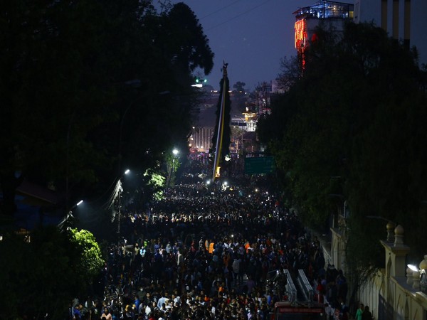 Kathmandu's longest chariot festival honouring Lord of Rain. (Photo/ANI)