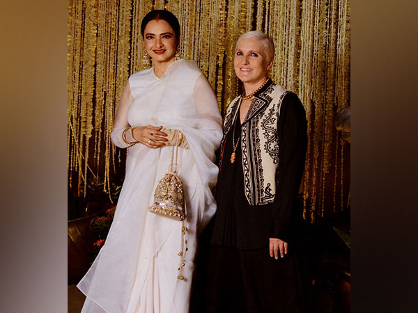 Rekha with designer Maria Grazia Chiuri (Image source: Instagram)