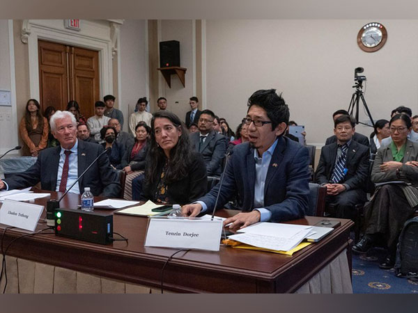 Tenzin Dorjee (R),  Lhadon Tethong (C) and Richard Gere (L) participates in a congressional hearing on Tibet in Washington. (Photo Credit - RFA) 