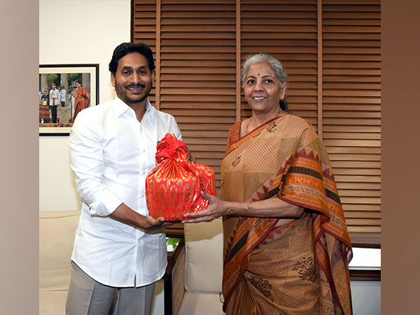 Andhra Pradesh Chief Minister YS Jagan Mohan Reddy (left) with Union Finance Minister Nirmala Sitharaman. (Photo/ANI)