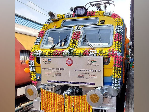 Bhadrak-Nayagarh Town-Bhadrak MEMU train flagged off from Cuttack Railway Station. 