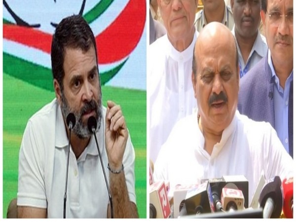 Congress leader Rahul Gandhi and Karnataka CM Basavaraj Bommai (Photo/ANI)
