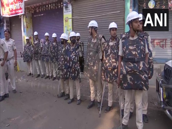 Visual of security personnel in Nalanda (File Photo/ANI)