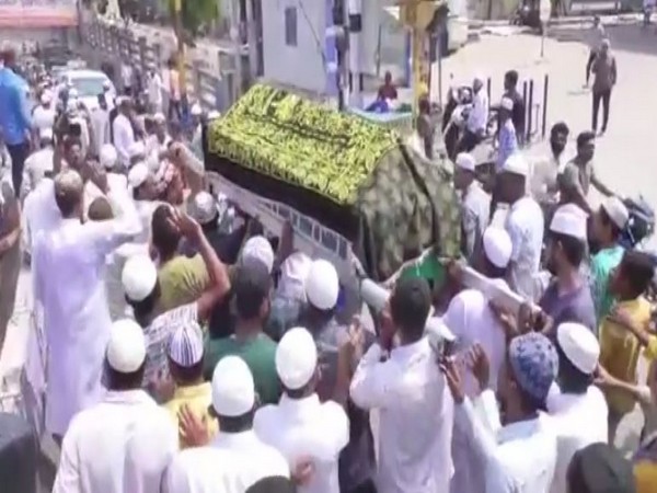 A visual of locals carrying out a funeral procession for the deceased cattle trader. (Photo/ANI)
