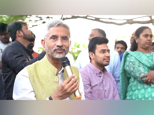 EAM Jaishankar while interacting with the public in Bengaluru (Photo/ANI)
