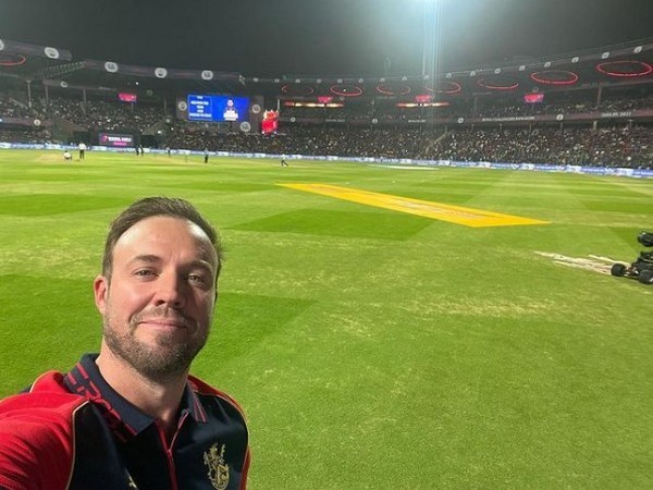 AB de Villiers at the M Chinnaswammy Stadium. (Photo- AB de Villiers Twitter)