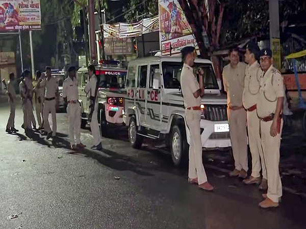 Police personnel stand guard in wake of a clash in Bihar's Nalanda on Saturday (File Photo/ANI)