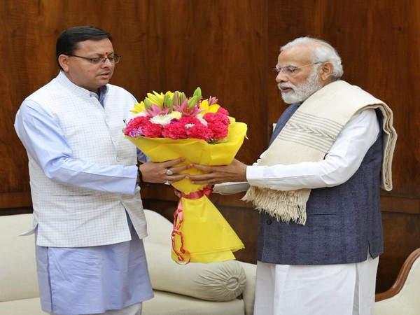 Uttarakhand Chief Minister Pushkar Singh Dhami and Prime Minister Narendra Modi (Photo/ANI)