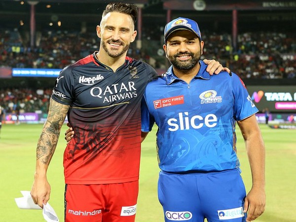 MI skipper Rohit Sharma and RCB skipper Faf du Plessis (Image: Twitter/ Mumbai Indians) 